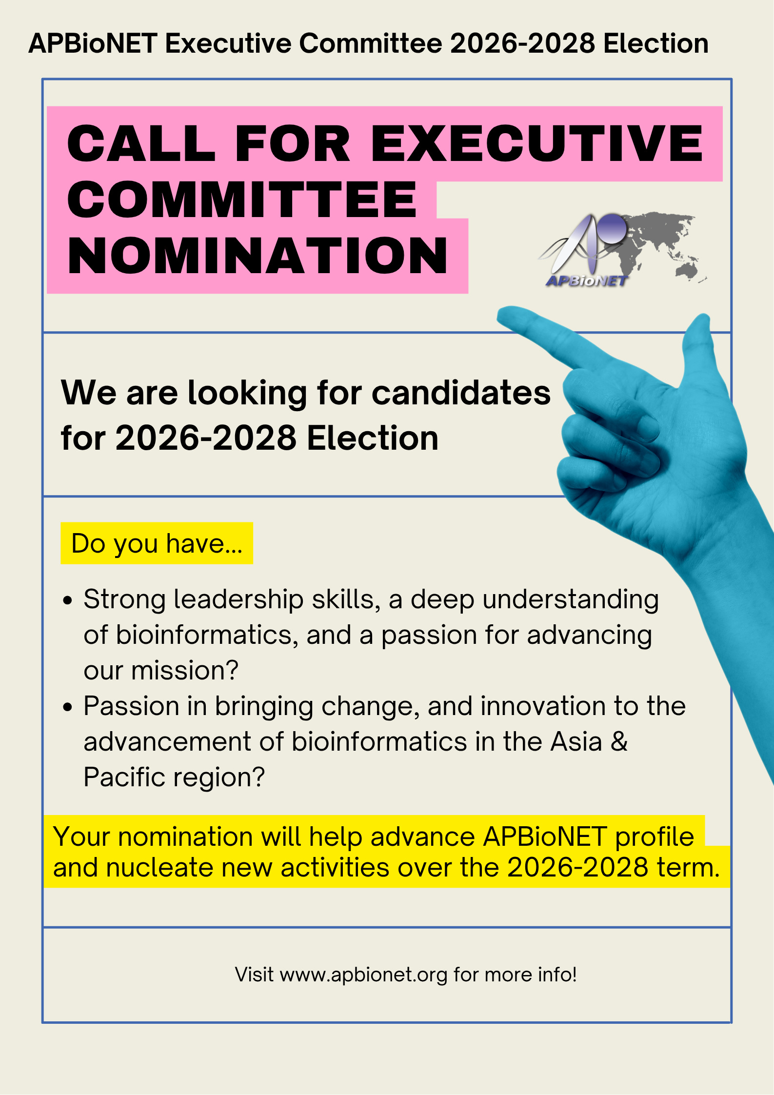 Executive Committee Member Election: Call for Nomination (2026 – 2028) Executive Committee Member Election: Call for Nomination (2026 – 2028)